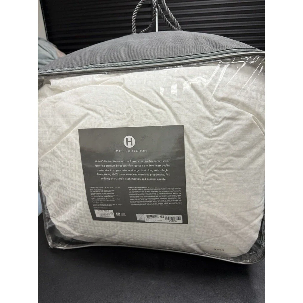 Hotel Collection European Goose Down Heavy Weight White King Comforter